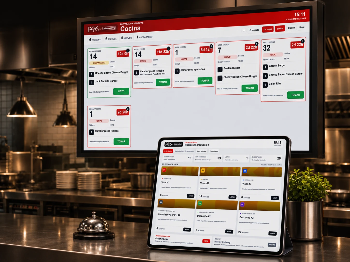 DeliveryZone POS kitchen workflow screen